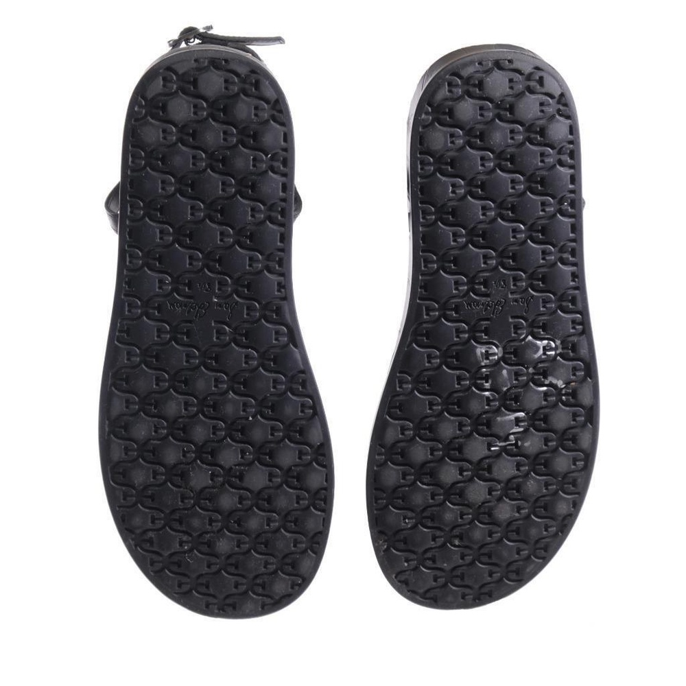 Sam Edelman Black Croc-Embossed T-Strap Sandals - Picture 5 of 6